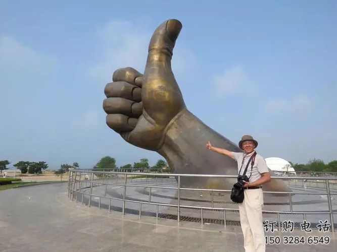 现代大拇指雕塑厂家 大型别墅区摆件 仿古不锈钢大拇指雕塑厂