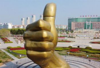 几何大拇指雕塑厂家 广场小品 户外不锈钢大拇指雕塑厂
