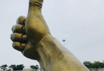 拉丝大拇指雕塑厂家 创意摆件 别墅区不锈钢大拇指雕塑厂