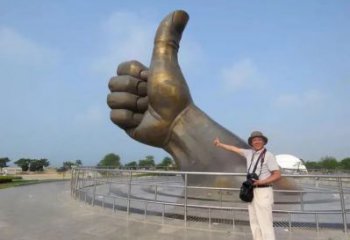 现代大拇指雕塑厂家 大型别墅区摆件 仿古不锈钢大拇指雕塑厂