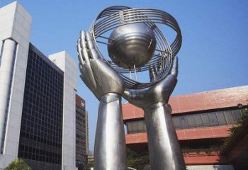 广场手掌雕塑厂家 现代小品 现代不锈钢手掌雕塑厂