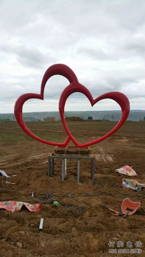 烤漆心心相印雕塑厂家 户外现代广场小品 烤漆心心相印雕塑厂家 户外现代广场小品