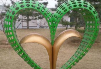 抽象爱心雕塑厂家 户外小品 大型不锈钢爱心雕塑厂