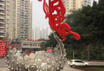 现代路标雕塑厂家 大型别墅区摆件 创意不锈钢路标雕塑厂