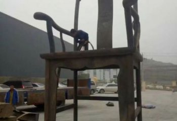 喷漆椅子雕塑厂家 中式小品 现代不锈钢椅子雕塑厂