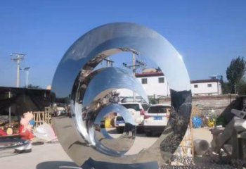 现代圆盘雕塑厂家 大型别墅区摆件 镜面不锈钢圆盘雕塑厂