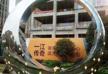 异形圆盘雕塑厂家 现代小品 户外不锈钢圆盘雕塑厂