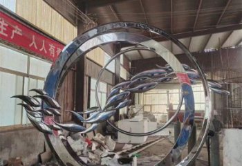 中式圆盘雕塑厂家 现代小品 游乐场不锈钢圆盘雕塑厂