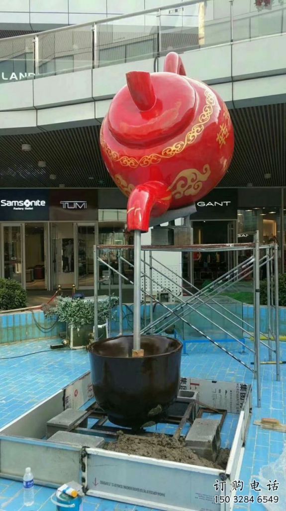 欧式水壶雕塑厂家 抽象摆件 烤漆不锈钢水壶雕塑厂