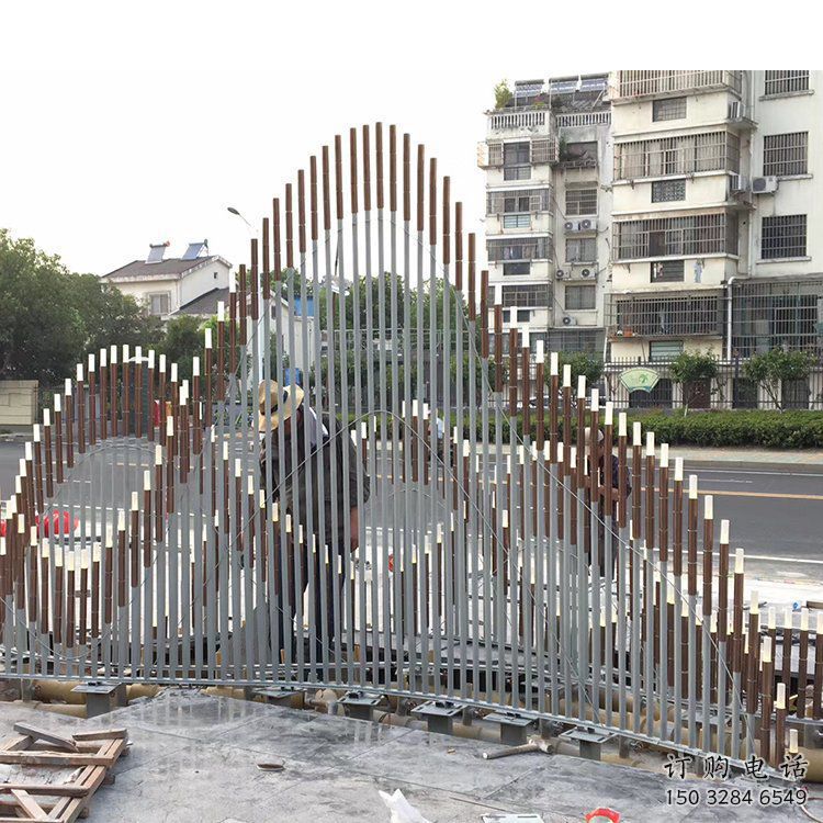 现代假山雕塑厂家 大型别墅区摆件 镂空不锈钢假山雕塑厂