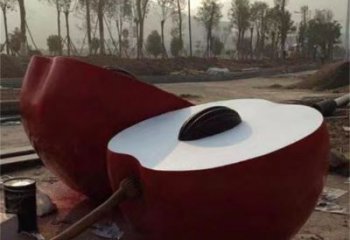大型金苹果雕塑厂家 创意小品 户外不锈钢金苹果雕塑厂