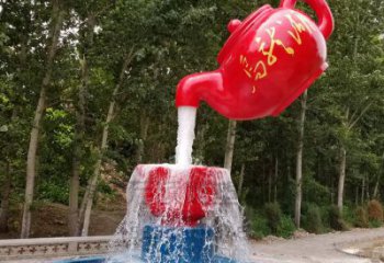 喷漆水壶雕塑厂家 中式村口小品 草地不锈钢水壶雕塑厂