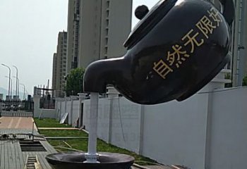 悬空水壶雕塑厂家 大型别墅区小品 现代不锈钢水壶雕塑厂