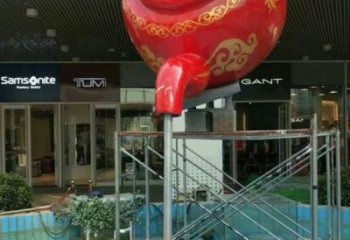 欧式水壶雕塑厂家 抽象摆件 烤漆不锈钢水壶雕塑厂