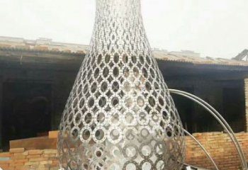 镂空花瓶雕塑厂家 园林小品 大型不锈钢花瓶雕塑厂
