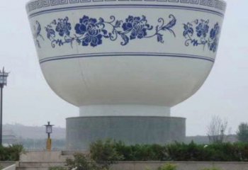 彩绘大碗雕塑厂家 广场摆件 街头不锈钢大碗雕塑厂