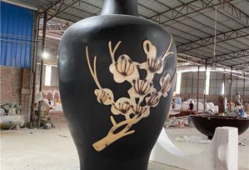大型商场花瓶雕塑厂家 仿真摆件 烤漆不锈钢花瓶雕塑定做