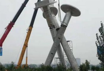 抽象螺丝雕塑厂家 广场小品 烤漆不锈钢螺丝雕塑厂