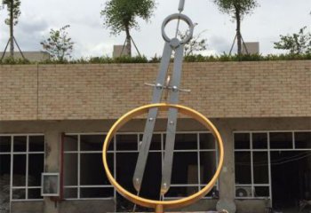 几何圆规雕塑厂家 抽象小品 欧式不锈钢圆规雕塑厂