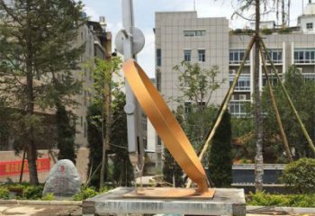 异形圆规雕塑厂家 现代小品 广场不锈钢圆规雕塑厂