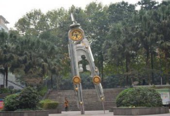 广场圆规雕塑厂家 创意小品 现代不锈钢圆规雕塑厂