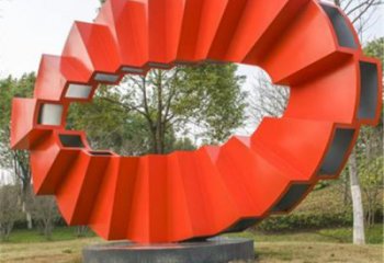 几何磁铁雕塑厂家 公园小品 烤漆不锈钢磁铁雕塑制作