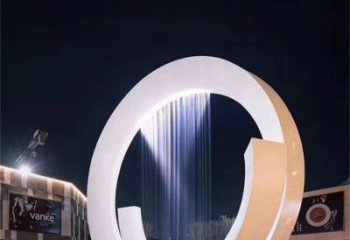 商业街水帘雕塑厂家 音乐摆件 大型不锈钢水帘雕塑厂