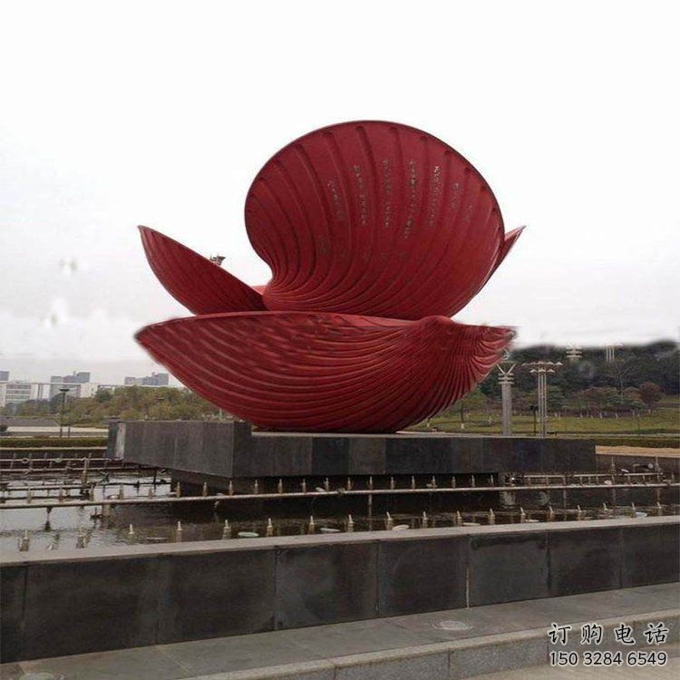 喷漆贝壳雕塑厂家 中式小品 现代不锈钢贝壳雕塑厂