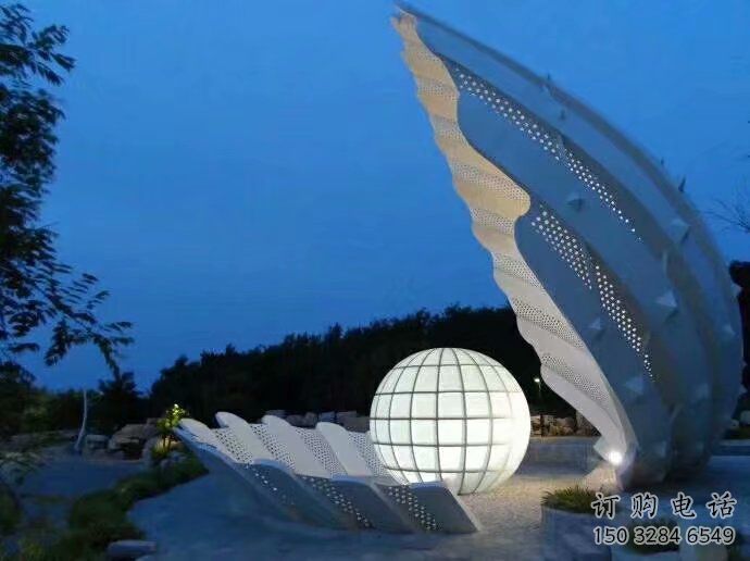 抽象贝壳雕塑厂家 户外小品 大型不锈钢贝壳雕塑厂