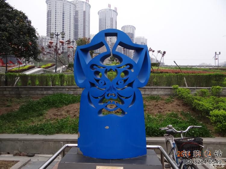 街头脸谱雕塑厂家 大型别墅区摆件 钢管不锈钢脸谱雕塑厂