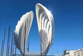 几何贝壳雕塑厂家 抽象小品 现代不锈钢贝壳雕塑厂