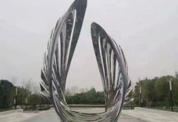 欧式贝壳雕塑厂家 抽象摆件 镜面不锈钢贝壳雕塑定做