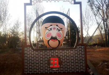 广场脸谱雕塑厂家 公园小品 大型不锈钢脸谱雕塑厂