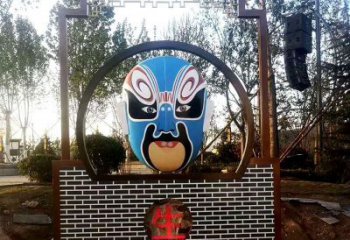 户外脸谱雕塑厂家 喷漆小品 抽象不锈钢脸谱雕塑厂