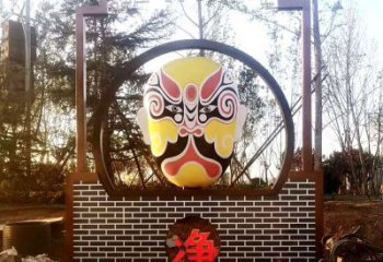 大型脸谱雕塑厂家 广场小品 镂空不锈钢脸谱雕塑厂
