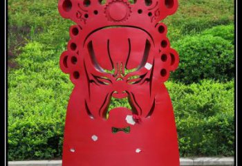 喷漆脸谱雕塑厂家 中式小品 镂空不锈钢脸谱雕塑定做
