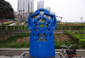 街头脸谱雕塑厂家 大型别墅区摆件 钢管不锈钢脸谱雕塑厂