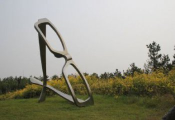 镂空眼镜雕塑厂家 园林小品 现代不锈钢眼镜雕塑定做