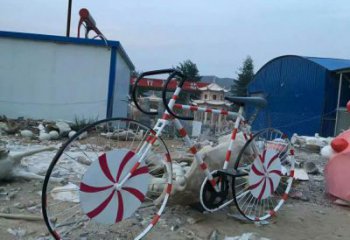 广场自行车雕塑厂家 公园小品 现代不锈钢自行车雕塑厂