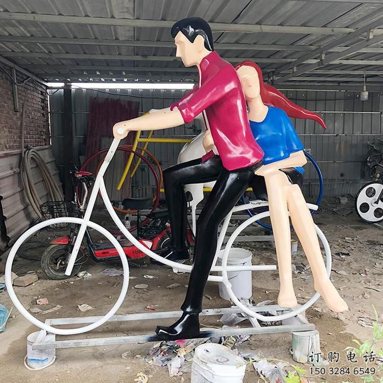 镂空自行车雕塑厂家 欧式小品 大型不锈钢自行车雕塑定做