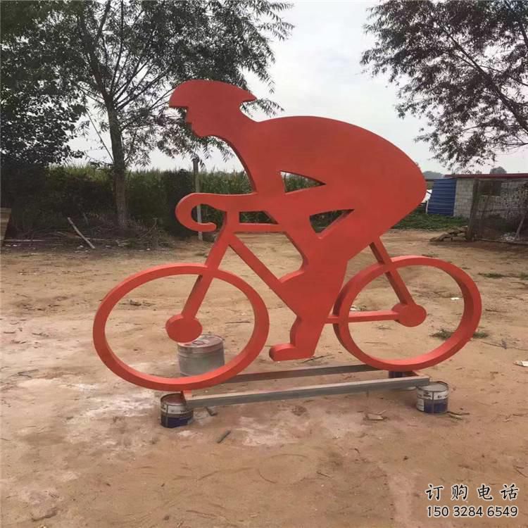 喷漆自行车雕塑厂家 中式小品 广场不锈钢自行车雕塑定做