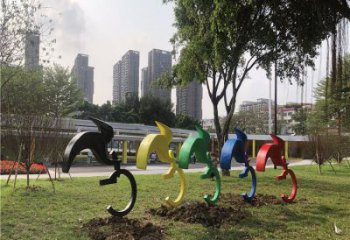 步行街自行车雕塑厂家 剪纸小品 抽象不锈钢自行车雕塑厂
