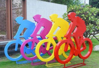 园林自行车雕塑厂家 烤漆小品 中式不锈钢自行车雕塑厂