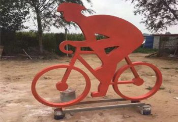 喷漆自行车雕塑厂家 中式小品 广场不锈钢自行车雕塑定做