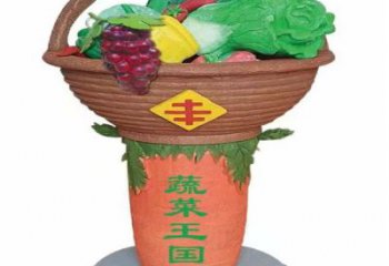 彩绘菜篮子雕塑厂家 广场摆件 街头不锈钢菜篮子雕塑厂
