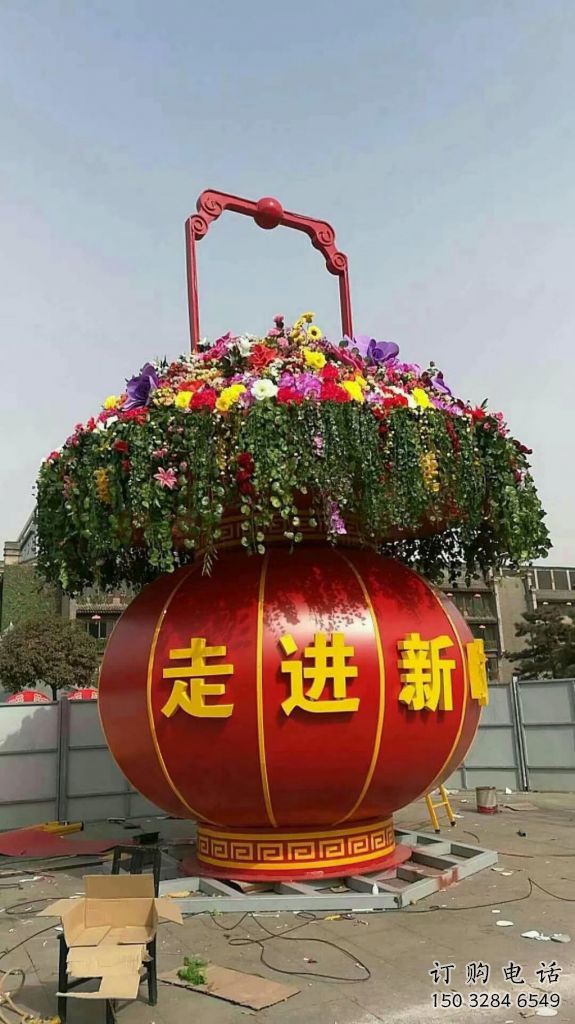 创意花篮雕塑厂家 户外小品 公园不锈钢花篮雕塑定做