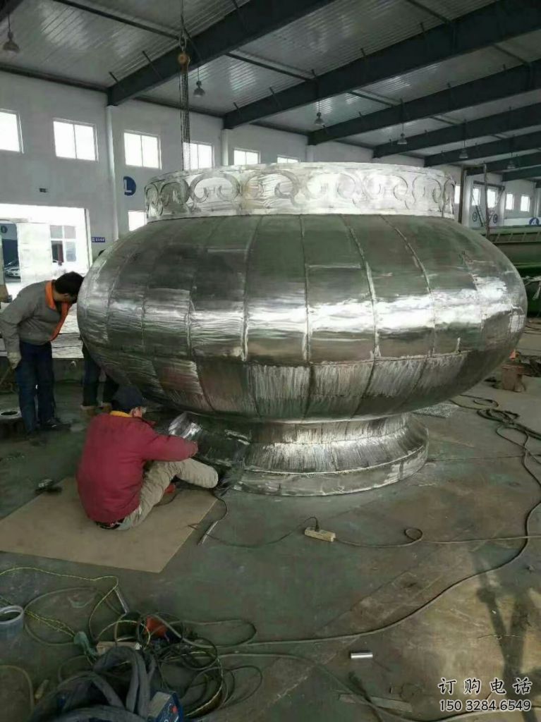 户外花篮雕塑厂家 喷漆小品 大型不锈钢花篮雕塑制作