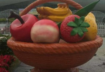 抽象菜篮子雕塑厂家 抽象小品 户外不锈钢菜篮子雕塑加工