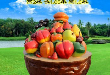 公园菜篮子雕塑厂家 户外摆件 现代不锈钢菜篮子雕塑报价