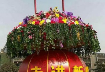 创意花篮雕塑厂家 户外小品 公园不锈钢花篮雕塑定做